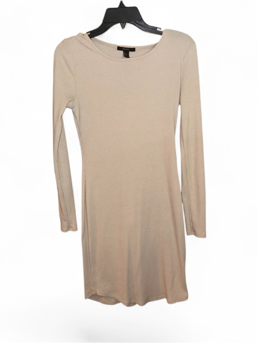 Forever 21 Beige Long Sleeve Bodycon Dress